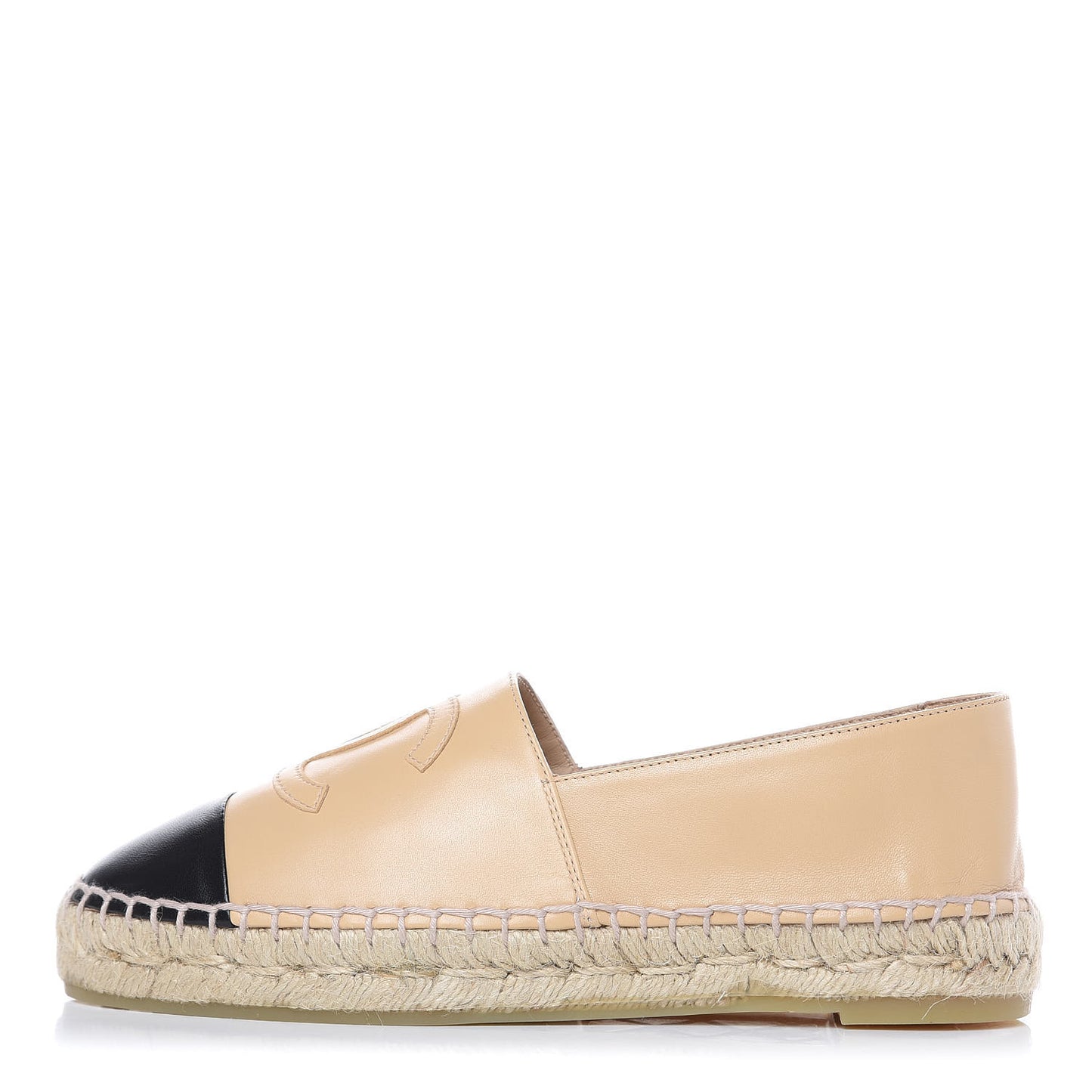 Lambskin CC Espadrilles 36 Beige Black