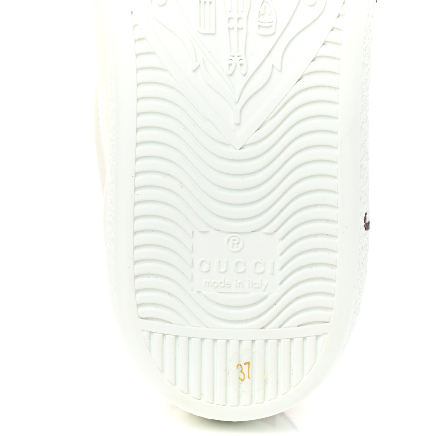 Gucci Calfskin Orgasmique Sneakers 37 Bianco Hibiscus Red 6 of 9