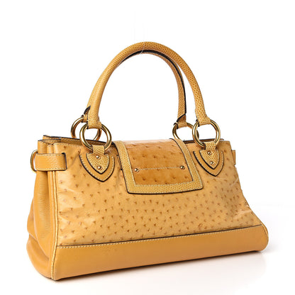 Marc Jacobs Ostrich Guinevere Satchel Yellow 2 of 10