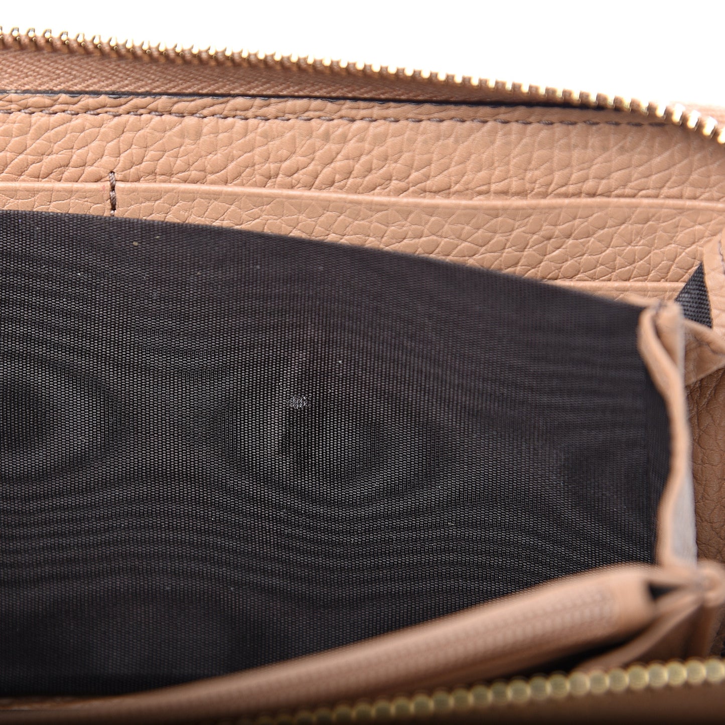 Pebbled Calfskin Soho Zip Around Wallet Camelia