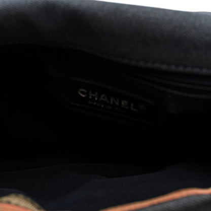 Chanel Denim Pleated Denim Turtle Flap Dark Blue 5 of 11