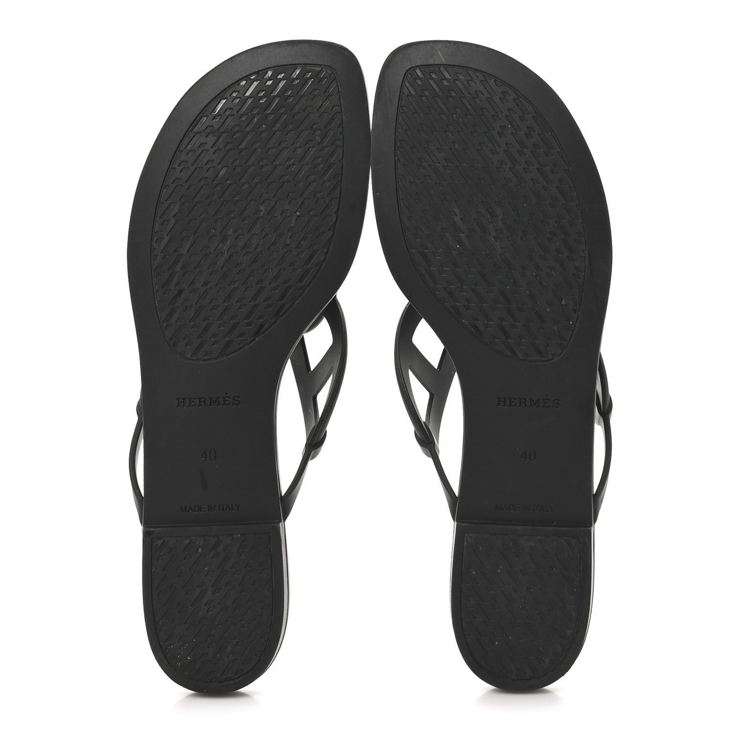 Hermes Rubber Womens Egerie Sandals 40 Black 6 of 10