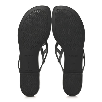 Hermes Rubber Womens Egerie Sandals 40 Black 6 of 10