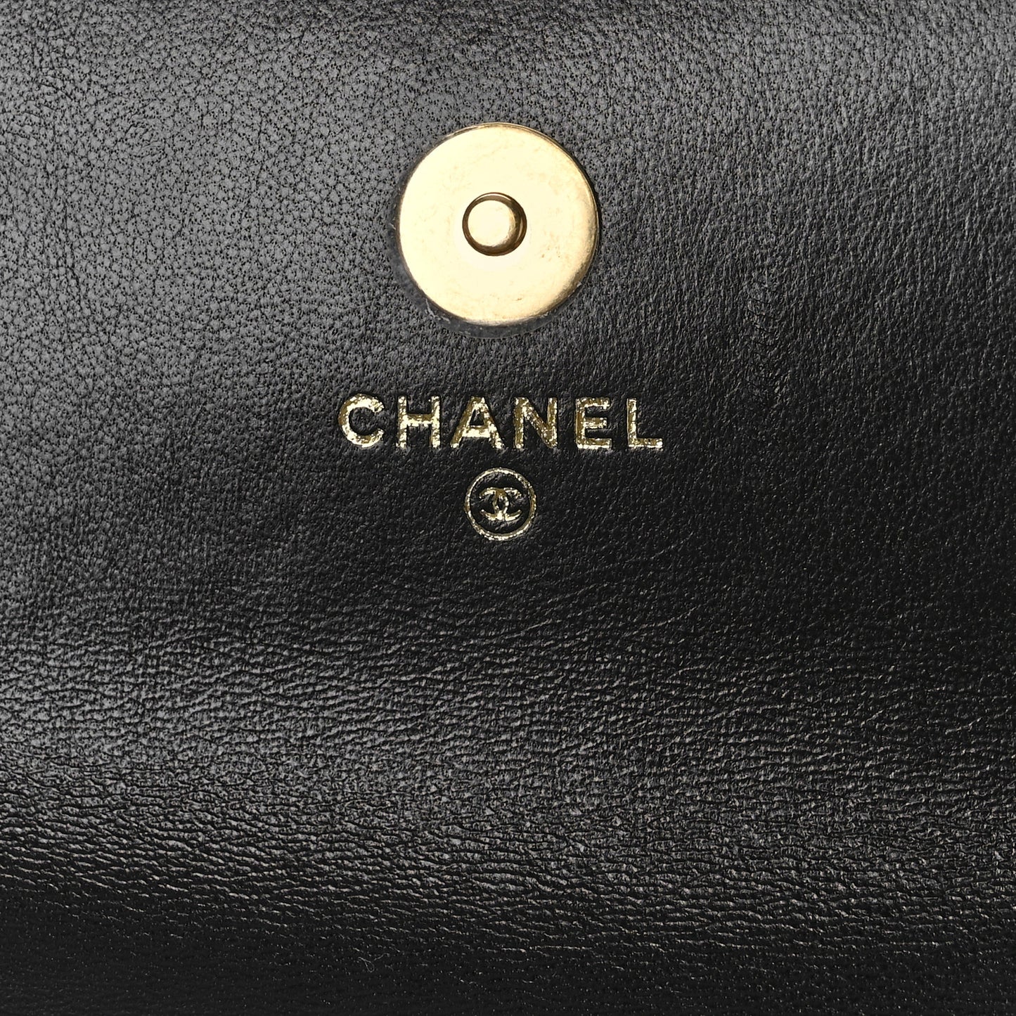 Lambskin Quilted Dynasty Flap Phone Holder With Chain Black