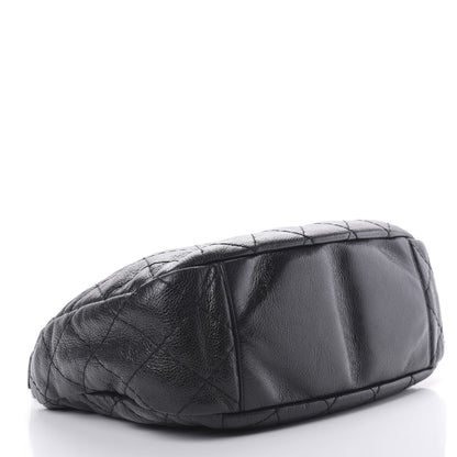 Chanel Glazed Calfskin On The Road Hobo Black 4 of 14