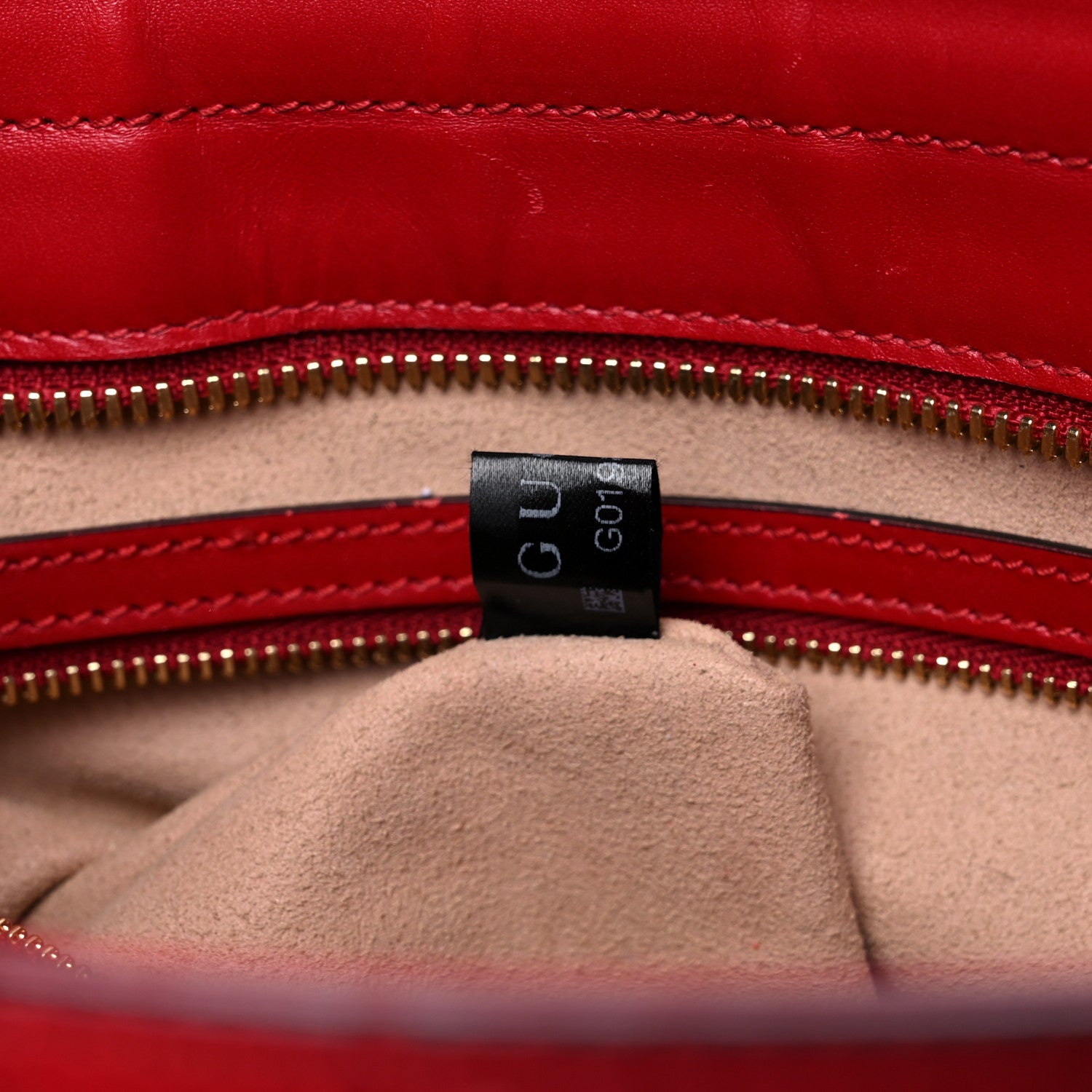 Gucci Guccissima Small Zippered Bucket Tote Hibiscus Red 8 of 20