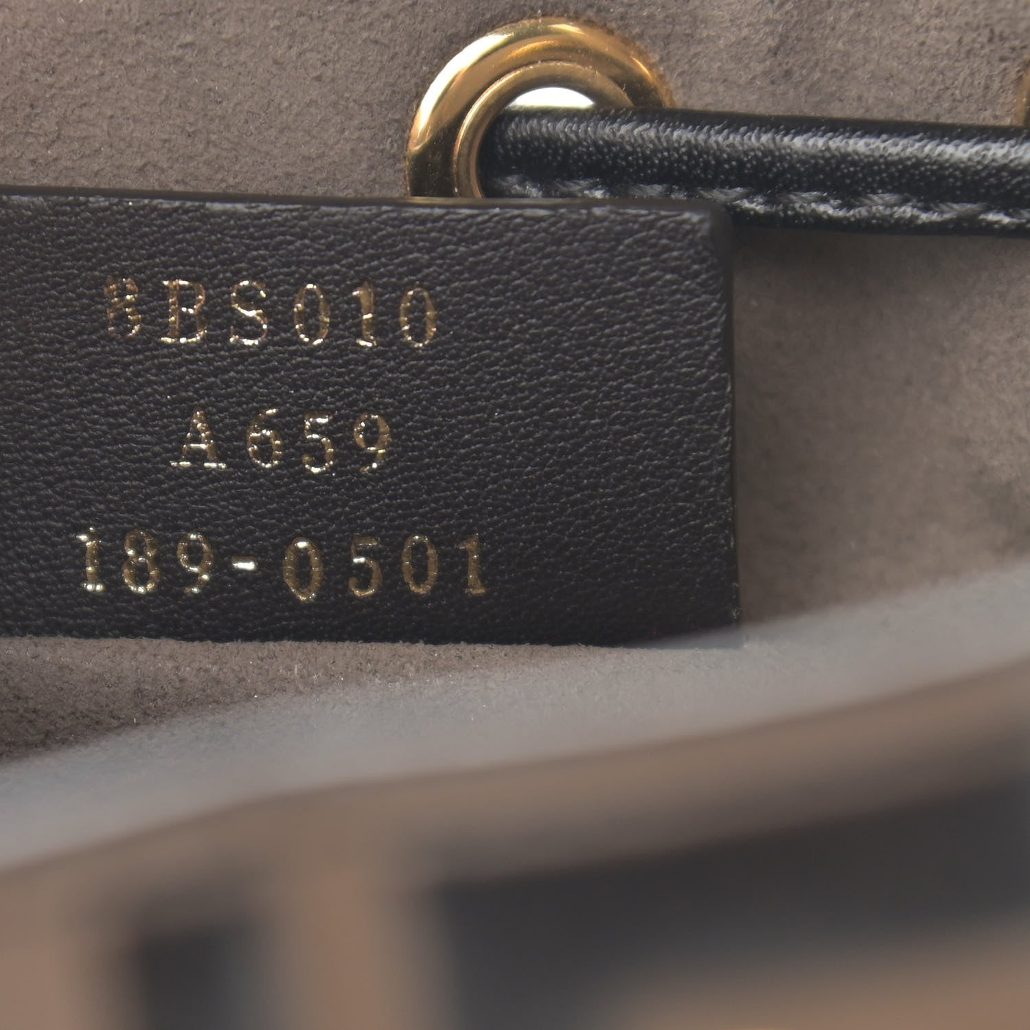 Fendi Vitello Liberty F is Fendi Bi-Color FF 1974 Embossed Mini Mon Tresor Bucket Bag Maya Black 7 of 10