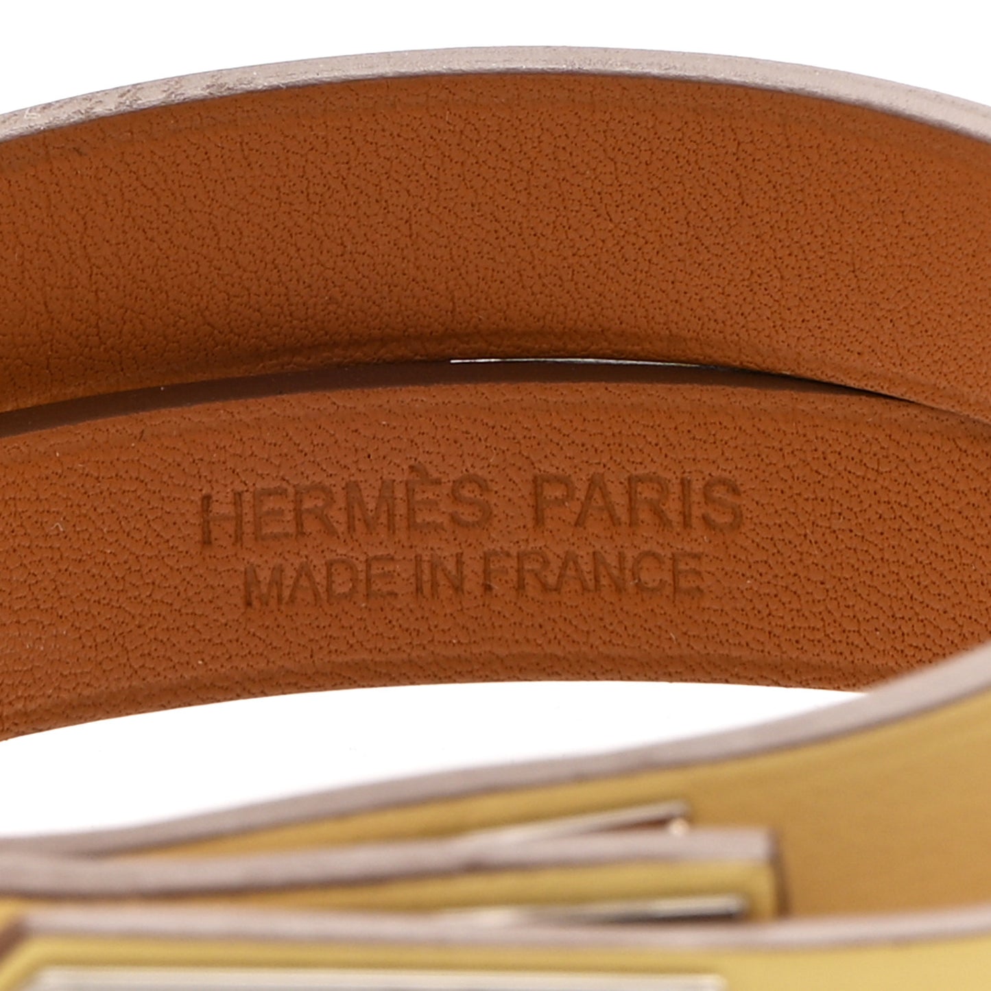 Swift Mini Kelly Double Tour Bracelet T3 Jaune Poussin