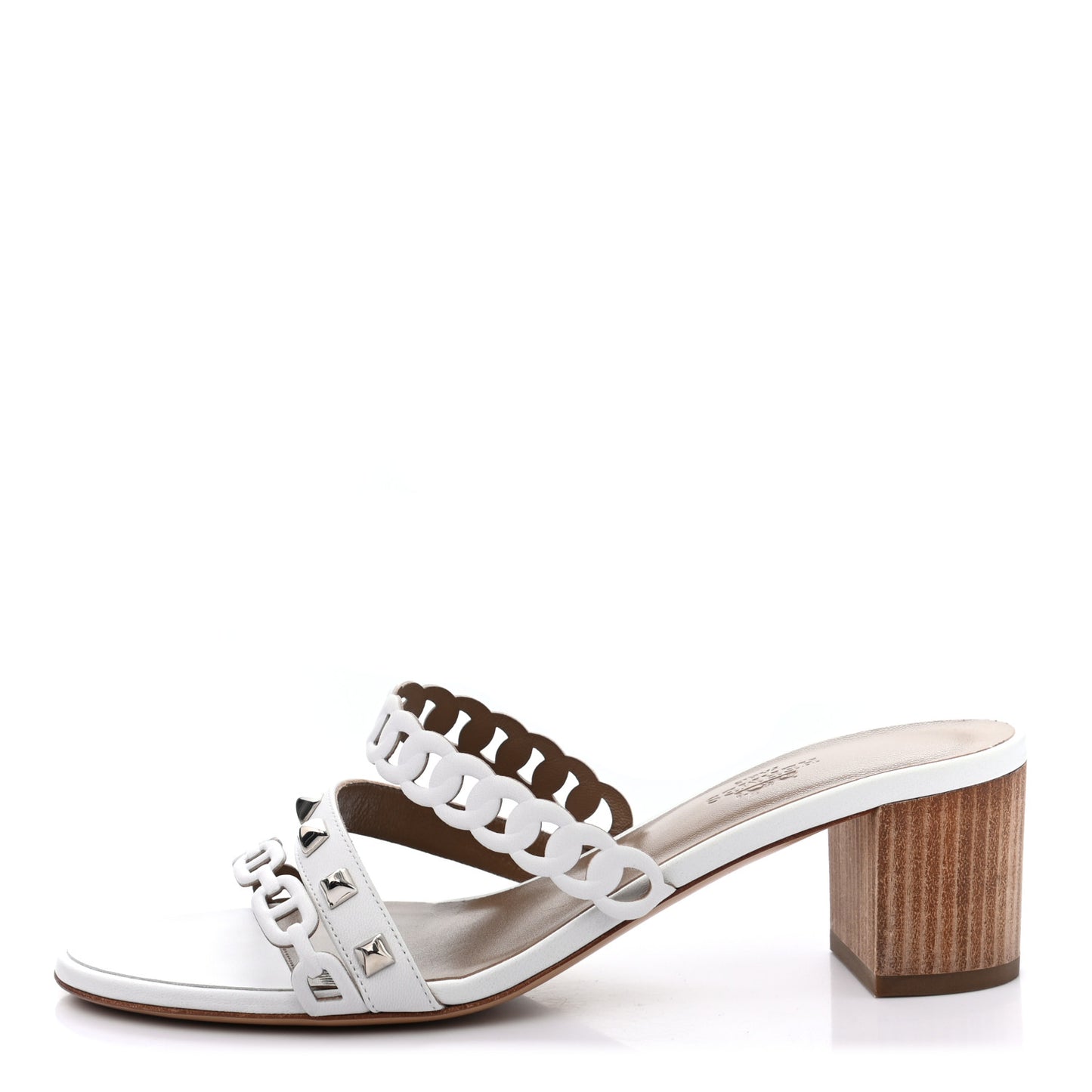 Nappa Studded Ajaccio Sandals 38 White