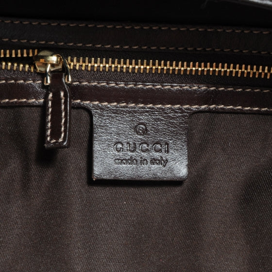 Leather GG Britt Hobo Dark Brown