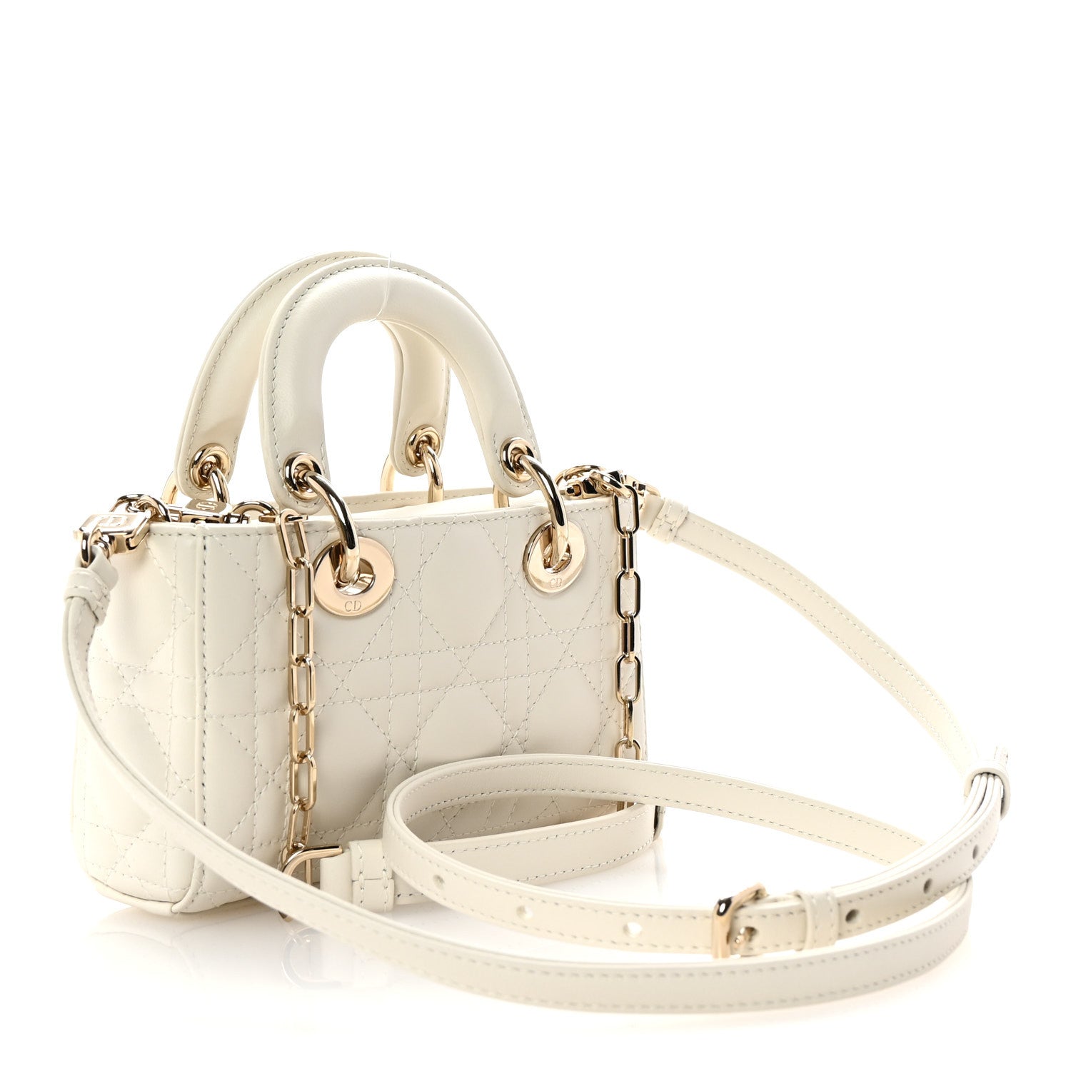 Christian Dior Lambskin Cannage Micro Lady D-Joy Latte 3 of 11