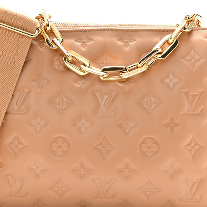 Louis Vuitton Lambskin Embossed Monogram Coussin PM Camel 8 of 10