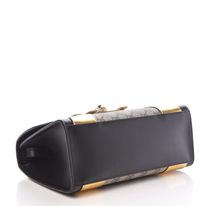 Gucci GG Supreme Monogram Small Osiride Top Handle Bag Black Gold 6 of 12