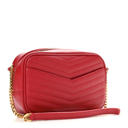 Saint Laurent Grain De Poudre Matelasse Monogram Mini Lou Camera Bag Eros Red 3 of 9