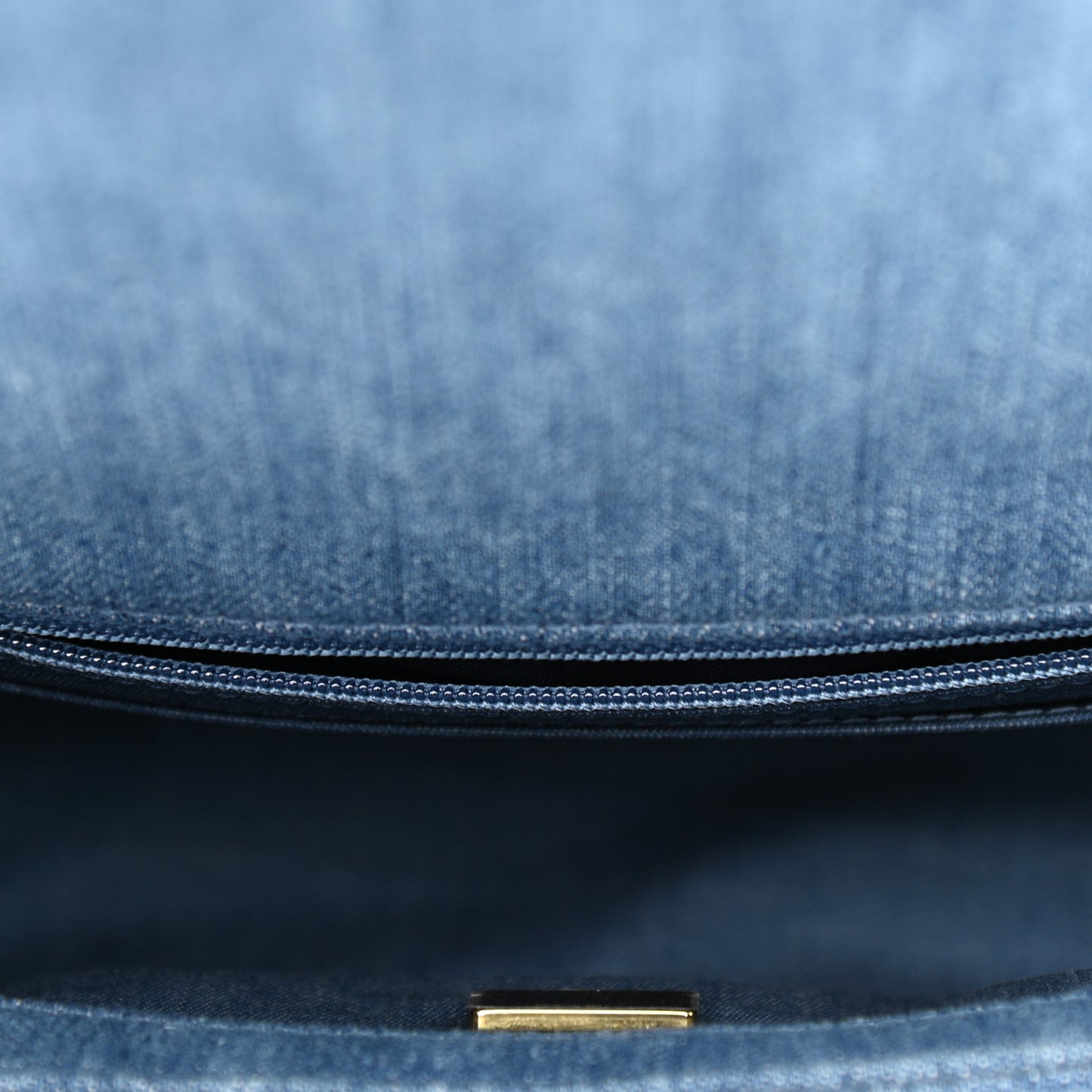 Denim Quilted Mini Pearl Crush Rectangular Flap Blue