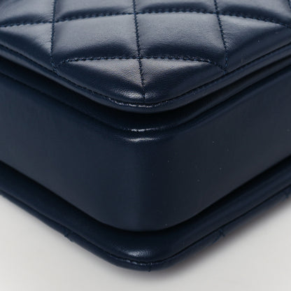 Chanel Lambskin Quilted Large Trendy CC Flap Dual Handle Bag Navy Blue 8 of 9