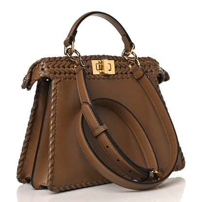 Fendi Vitello King Ceylon Shiny Nappa Woven Small Peekaboo I SEE U Satchel Sand 5 of 20