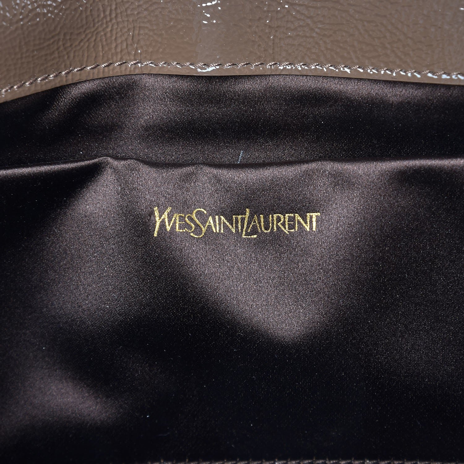 Saint Laurent Textured Patent Calfskin Large Belle De Jour Clutch Tobacco 6 of 8