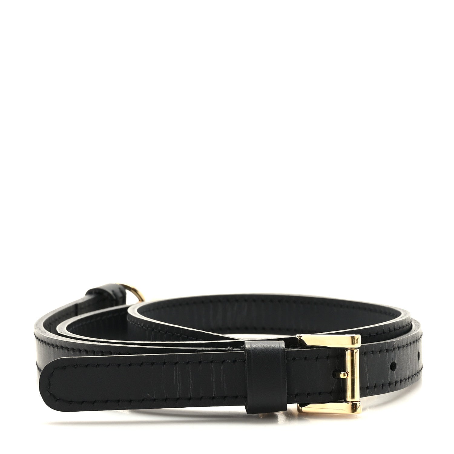 Louis Vuitton Calfskin 16mm Adjustable Shoulder Strap Black 2 of 5