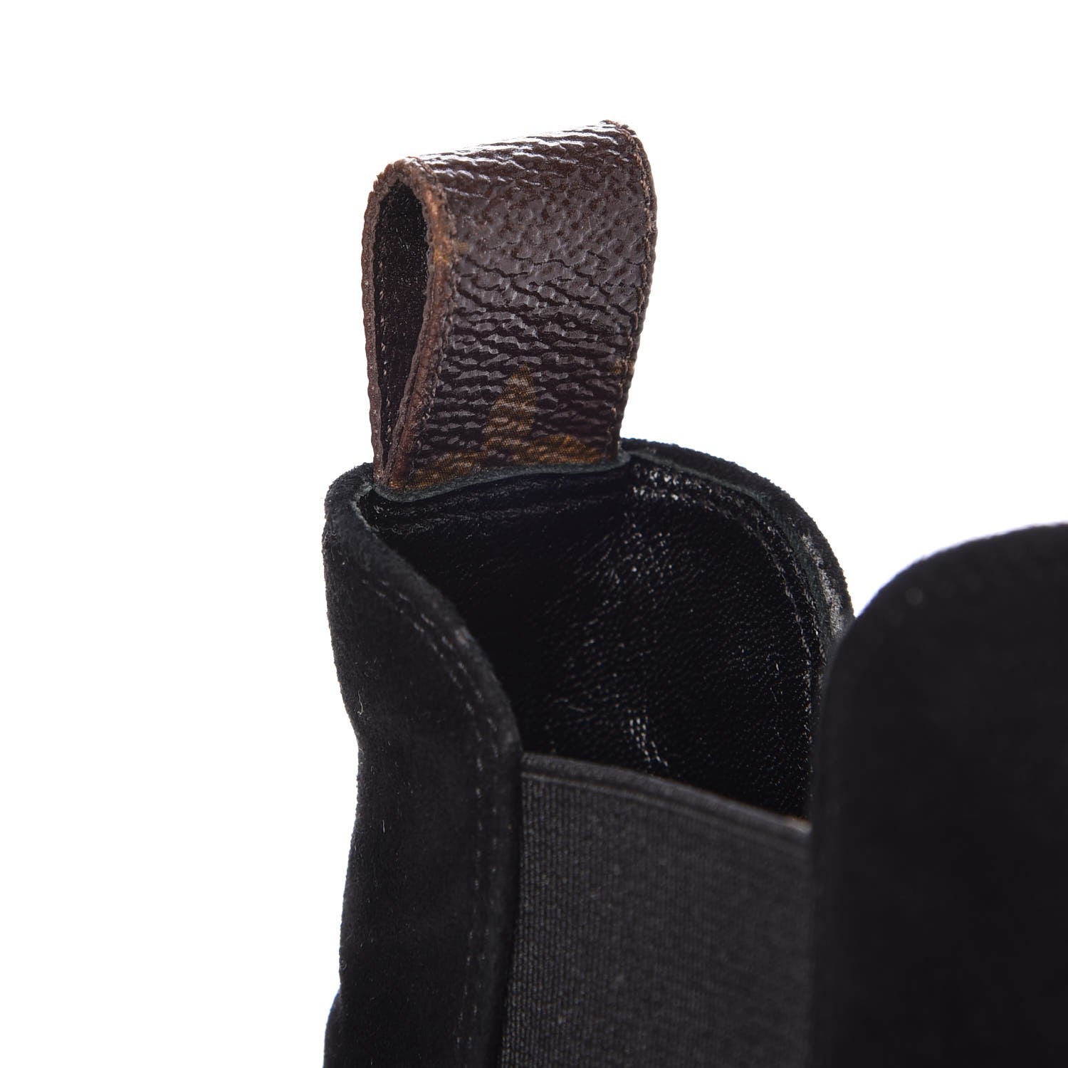 Louis Vuitton Suede Monogram Uniformes Cap Toe Chelsea 75mm Ankle Boots 38 Black 11 of 11