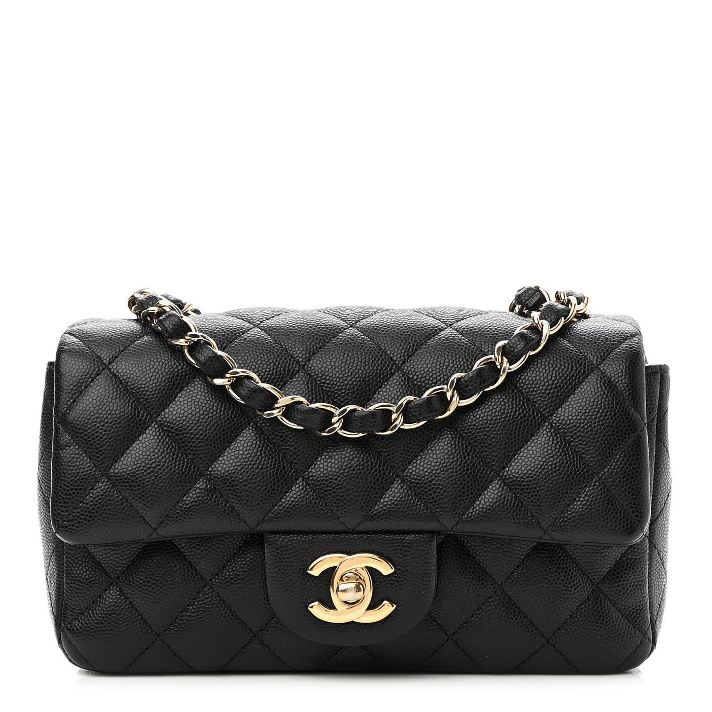 Caviar Quilted Mini Rectangular Flap Black