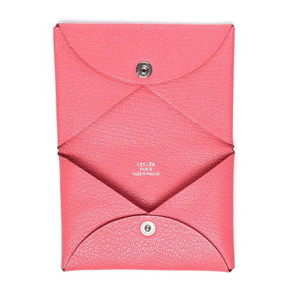 Hermes Chevre Mysore Calvi Card Case Rose Azalee 4 of 8