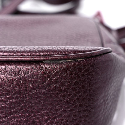Gucci Metallic Pebbled Calfskin Small Soho Disco Bag Burgundy 13 of 17
