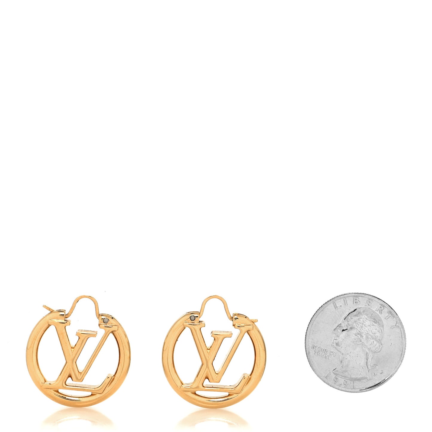 Metal Small Louise Hoop Earrings Gold