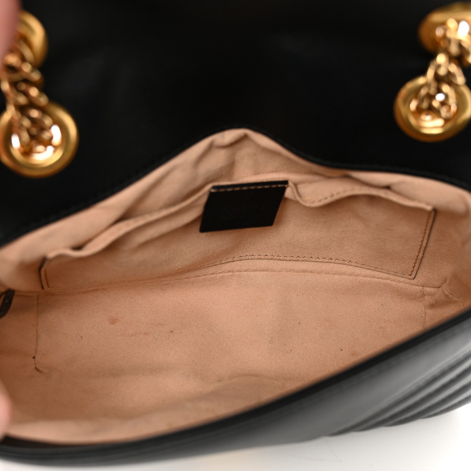 Gucci Calfskin Matelasse Mini GG Marmont Shoulder Bag Black 6 of 11