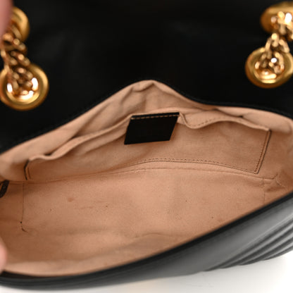 Gucci Calfskin Matelasse Mini GG Marmont Shoulder Bag Black 6 of 11