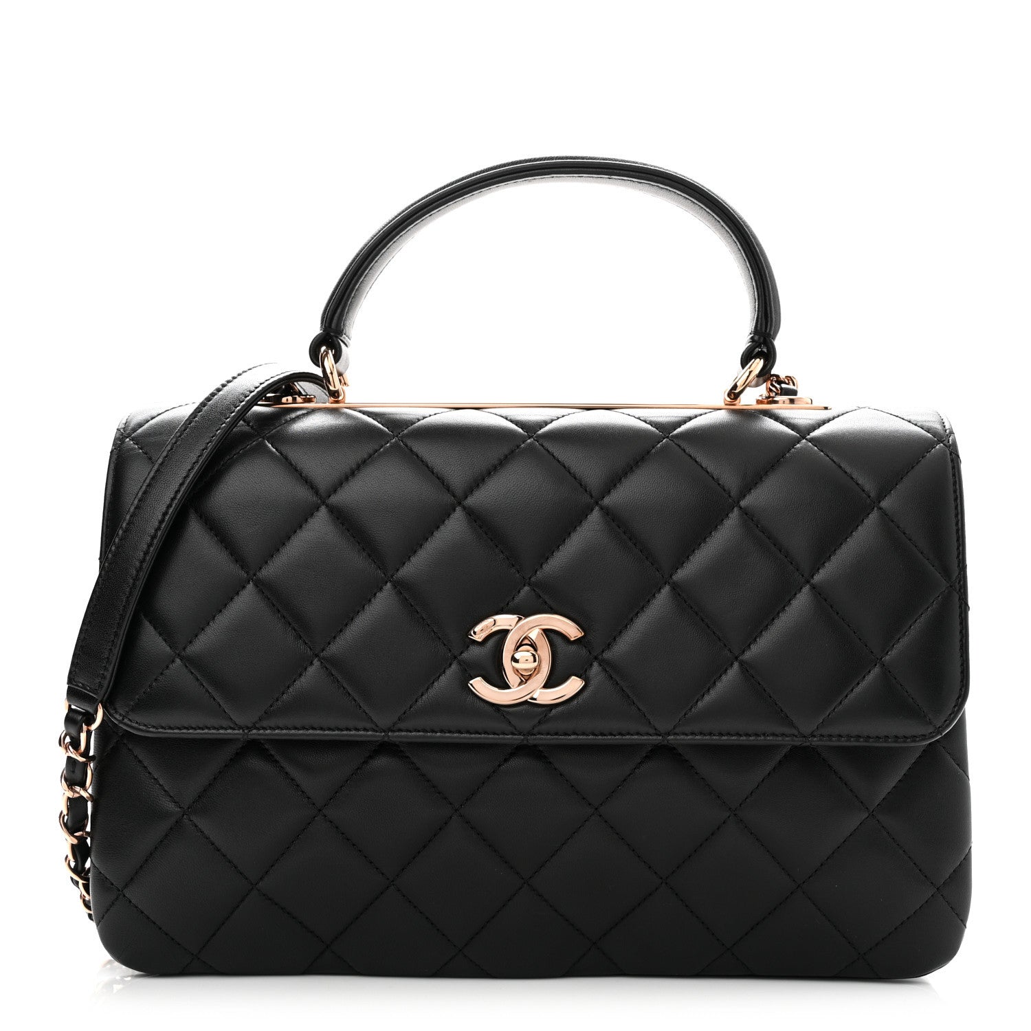 Chanel Lambskin Quilted Medium Trendy CC Flap Dual Handle Bag Black 1 of 10