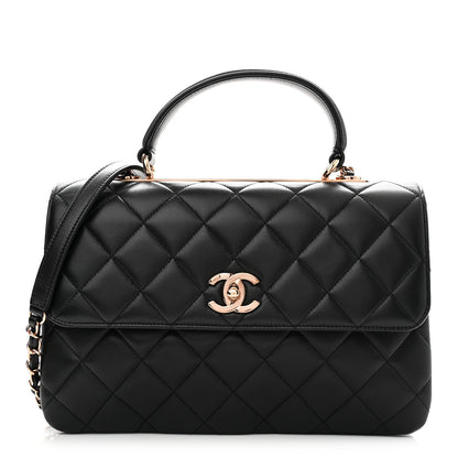 Chanel Lambskin Quilted Medium Trendy CC Flap Dual Handle Bag Black 1 of 10