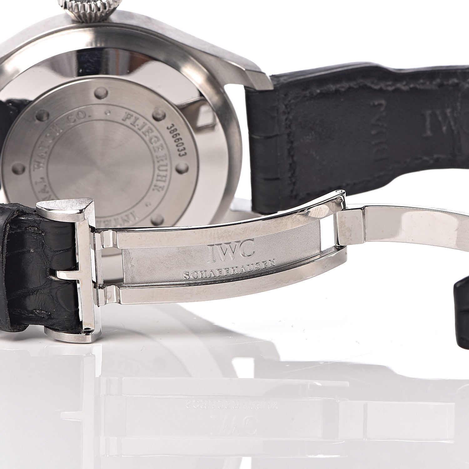 IWC Stainless Steel Alligator 46.2mm Schaffhausen Pilot Automatic Watch Black IW501001 6 of 6