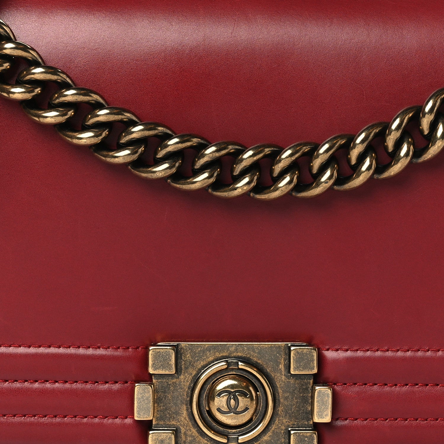 Chanel Glazed Calfskin Medium Boy Flap Red 7 of 9