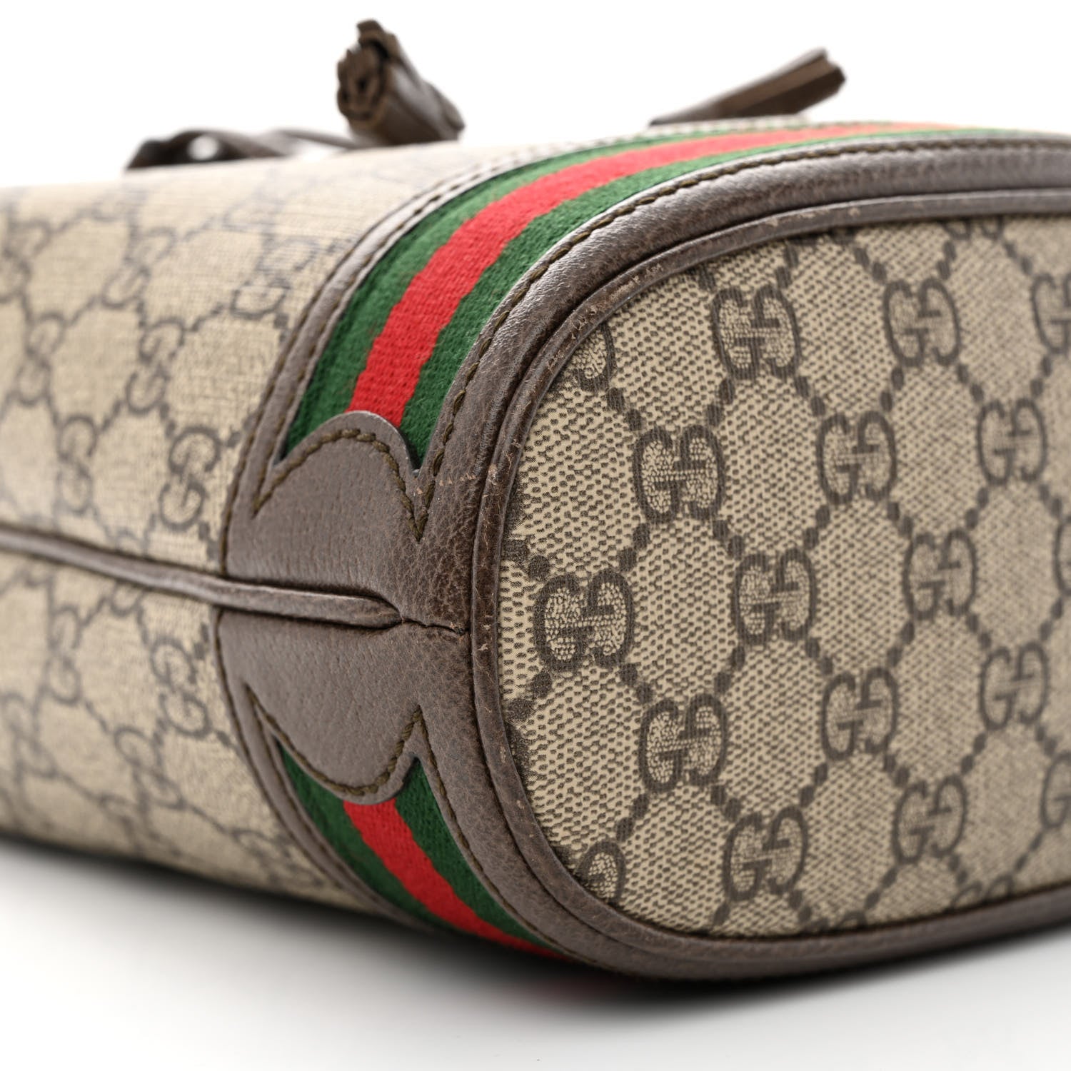 Gucci GG Supreme Monogram Web Small Ophidia Bucket Bag Brown 10 of 12
