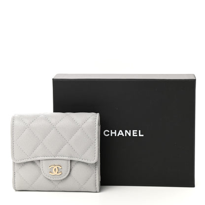 Chanel Caviar Quilted Small Flap Wallet Grey 9 of 9