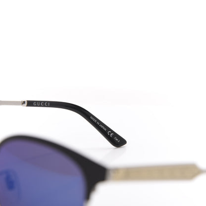 Gucci Round Metal GG0074S Sunglasses Blue Black 6 of 6