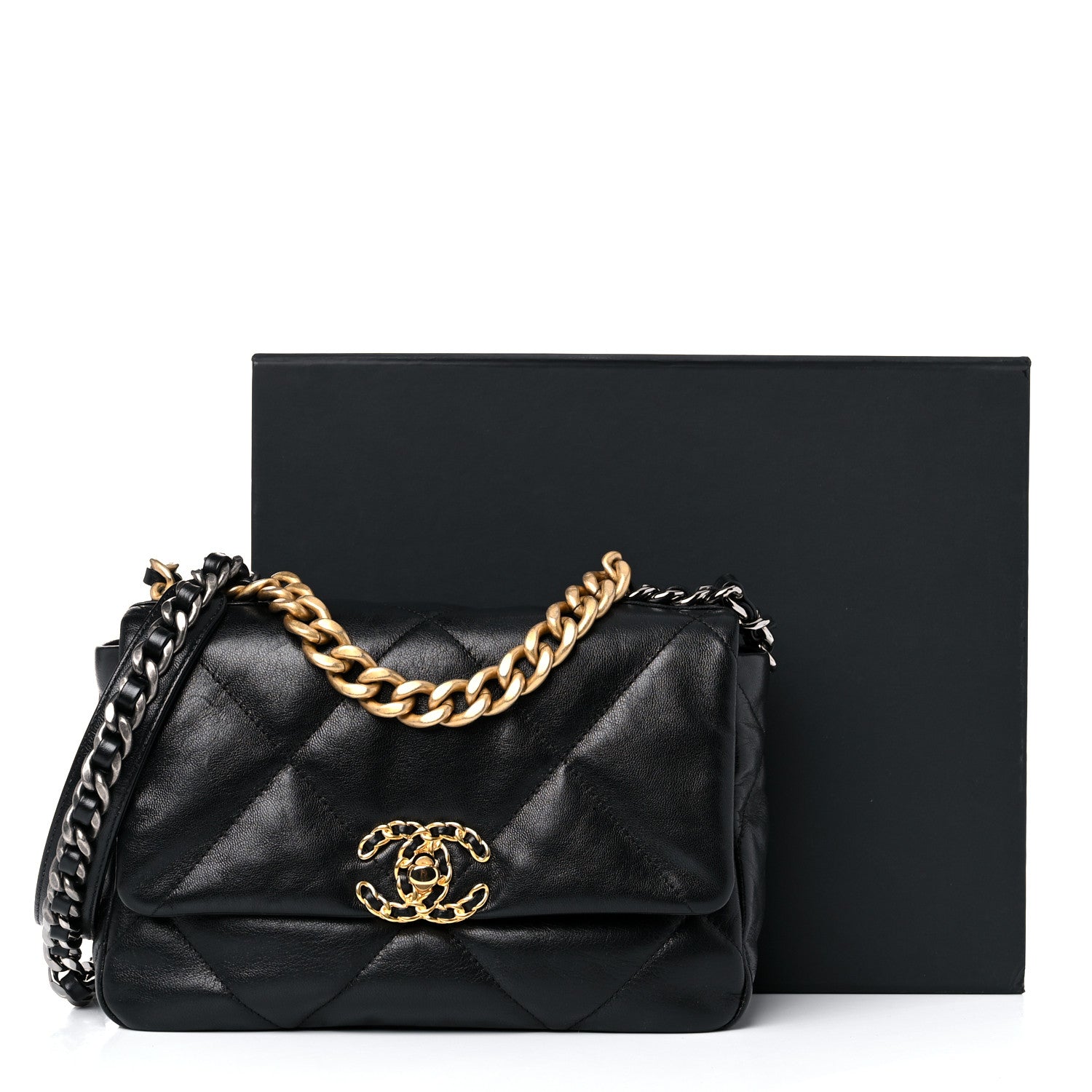 Chanel Goatskin Quilted Medium Chanel 19 Flap Black 13 of 13