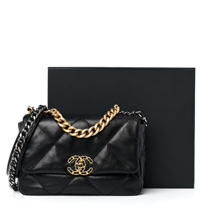 Chanel Goatskin Quilted Medium Chanel 19 Flap Black 13 of 13