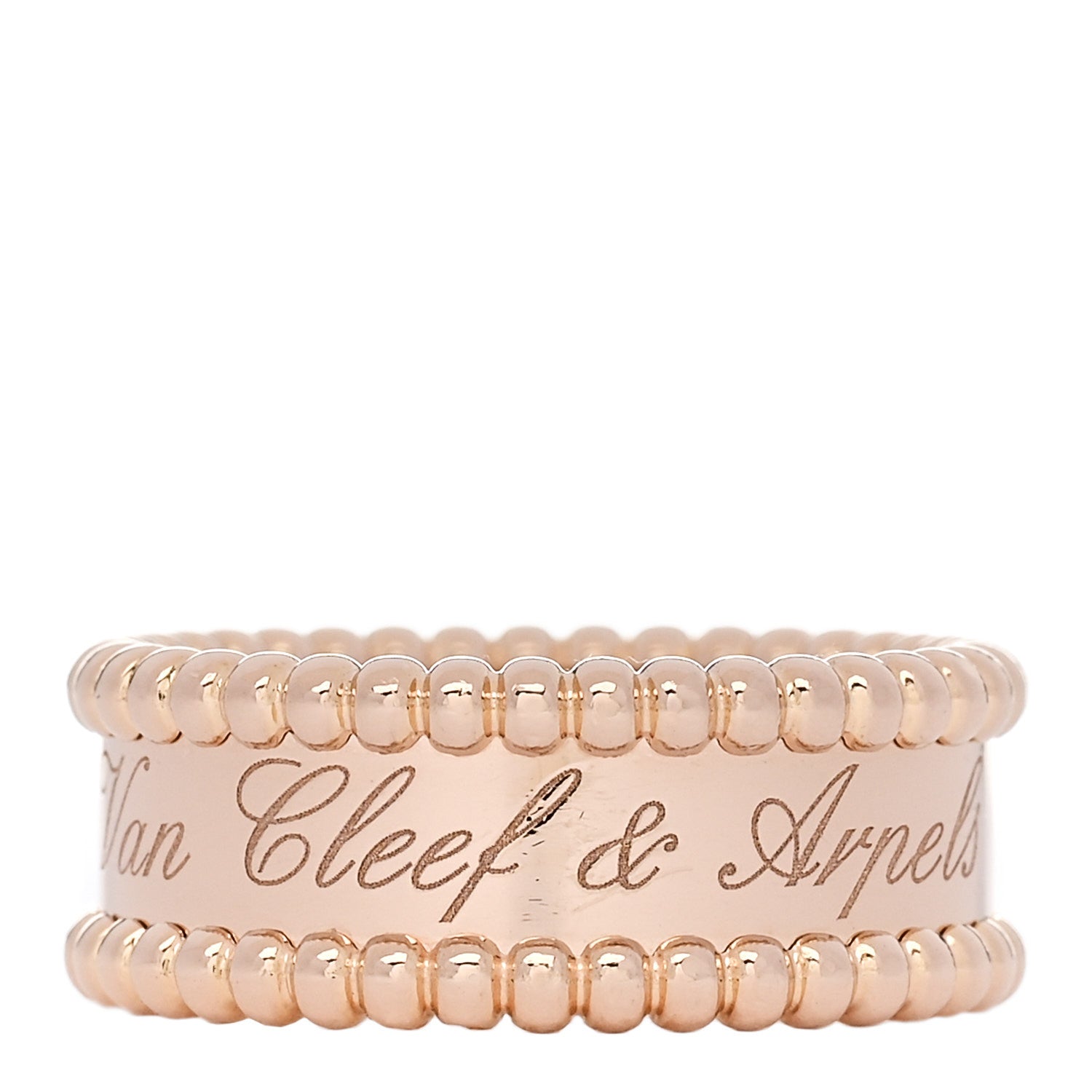 Van Cleef & Arpels 18K Rose Gold Perlee Signature Ring 52 6 1 of 5