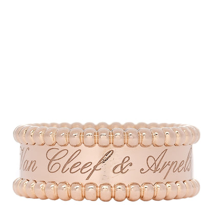 Van Cleef & Arpels 18K Rose Gold Perlee Signature Ring 52 6 1 of 5
