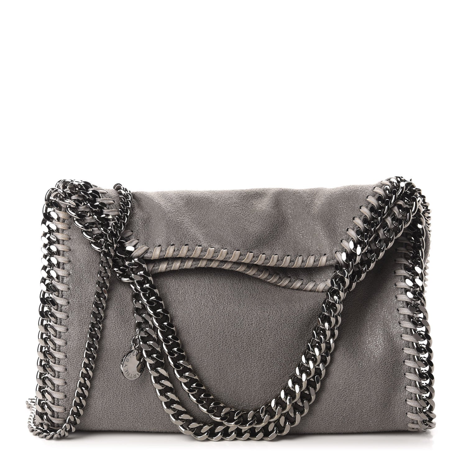 Stella McCartney Shaggy Deer Mini Falabella Fold Over Tote Light Grey 1 of 11