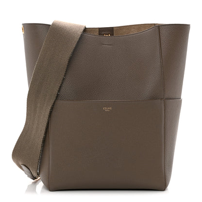 Celine Soft Grained Calfskin Sangle Bucket Bag Taupe 1 of 12
