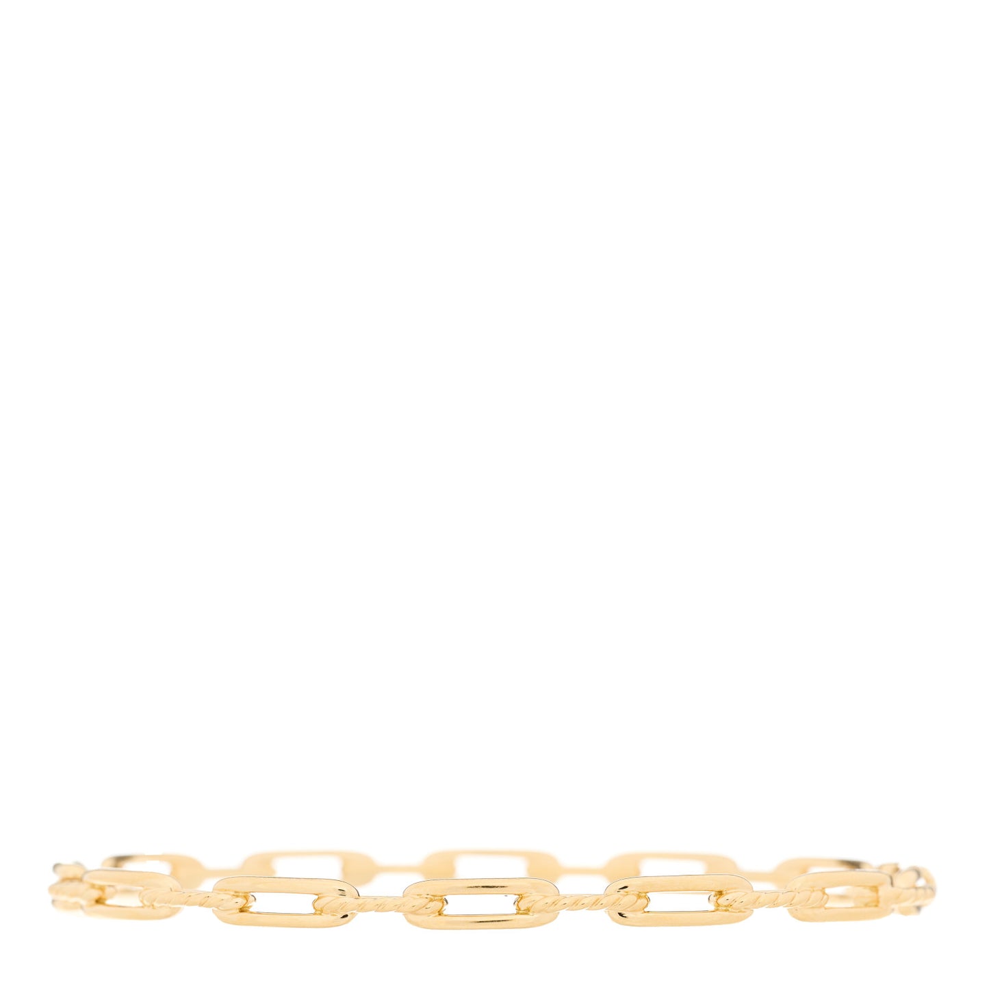 18K Yellow Gold Diamond 4mm Stax Chain Link Bracelet