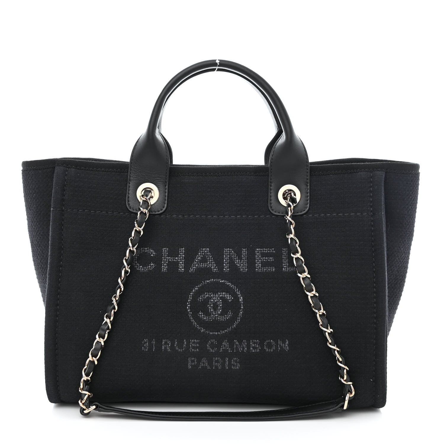 Chanel Mixed Fibers Small Deauville Tote Black 3 of 13