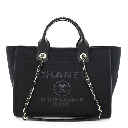 Chanel Mixed Fibers Small Deauville Tote Black 3 of 13