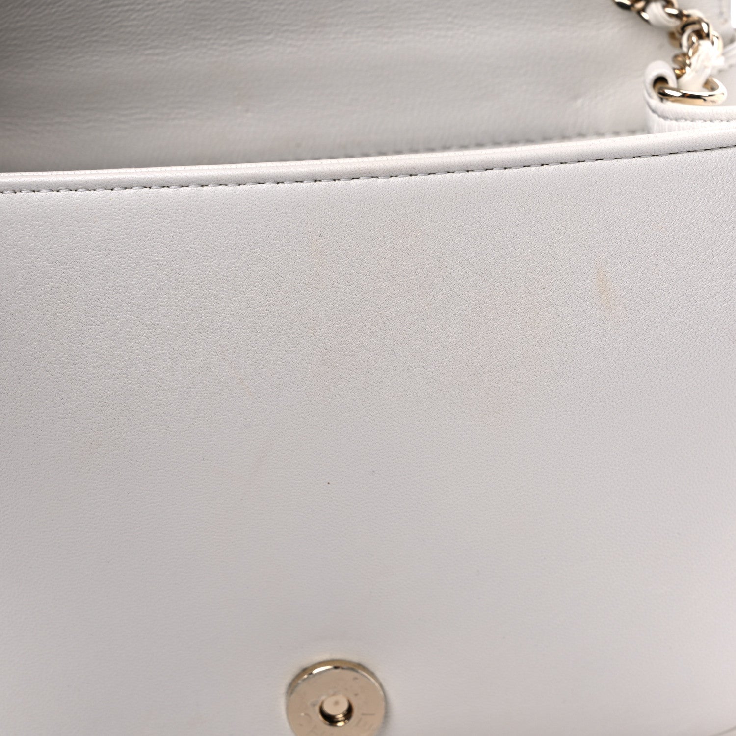 Chanel Lambskin CC Mania Flap Bag White 10 of 12
