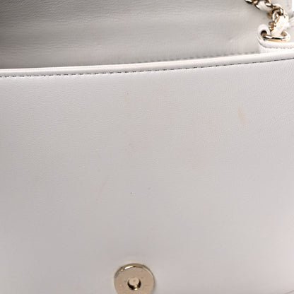 Chanel Lambskin CC Mania Flap Bag White 10 of 12