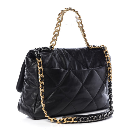Chanel Goatskin Quilted Maxi 19 Flap Black 3 of 10