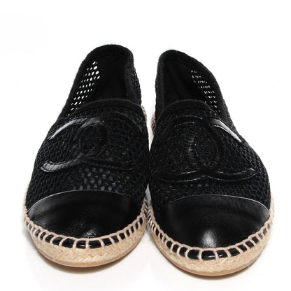Chanel Mesh Lambskin Espadrilles 37 Black 2 of 7
